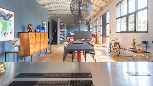 Open space del loft Danubio a Brescia