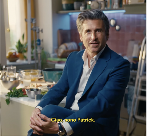 Patrick Demspey nella cucina della location